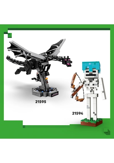 LEGO® Minecraft® Ender Ejderhası 21595 – 10 Yaş ve Üzeri Çocuklar için Oyun İçi Eşya İçeren Oyuncak Yapım Seti (710 Parça)
