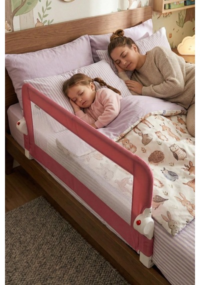 Wellgro Littles 110 48 CM Yatak Bariyeri, Çocuk Yatak Korkuluğu Pembe