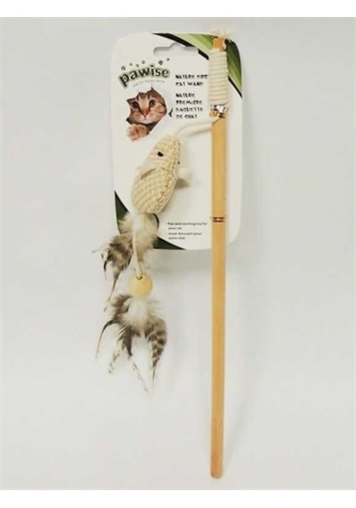 Pawise Nature First Fare Figürlü 35.5 x 9.5 CM İpli Doğal Kedi Oltası