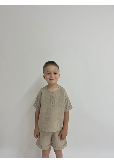 Oliven The Kid Oliventhekid Müslin Unisex Çocuk Takım Krem Krem