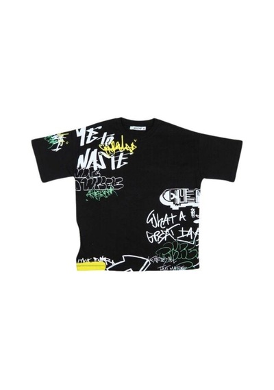 Jack Lions Erkek Çocuk Pamuklu Yazılı Tshirt-14153-siyah Siyah