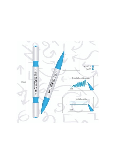 Art-x Acrylic Marker Duo Marker Çift Uçlu Su Bazlı Boyama Kalemi 24 Renk Set
