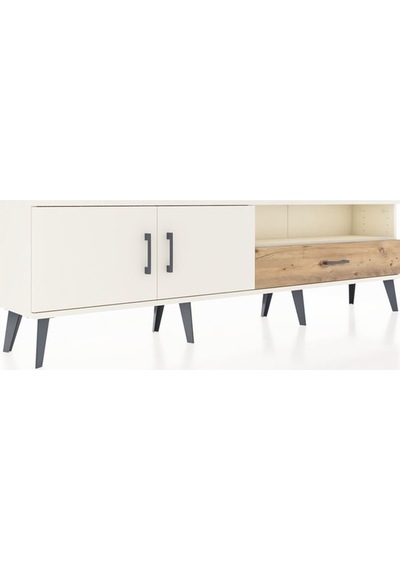 Arges Tv Ünitesi 2 Raflı Tek Çekmeceli 2 Kapaklı 176x30x51 Aytaşı-aytaşı/çam Aytası/atlas Çam