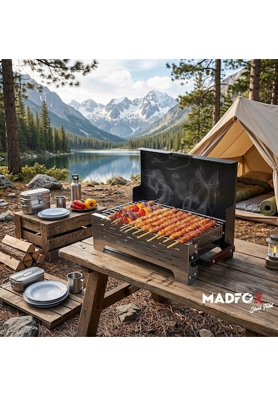 Madfox Steelfold Paslanmaz Çelik Katlanabilir Mangal Siyah