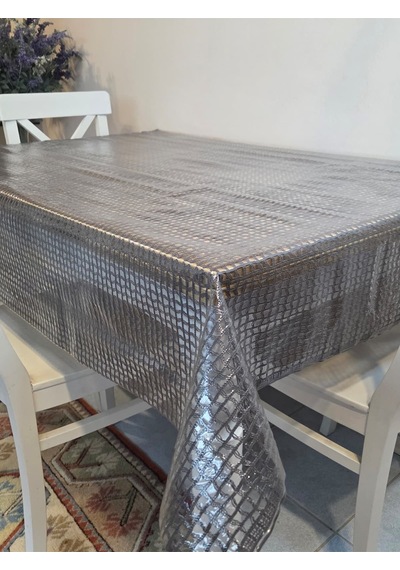 İthal Silinebilir Pvc Masa Örtüsü Kaymaz Tabanlı, Kumaş Görünümlü Pvc Masa Örtüsü İthl017 Siyah