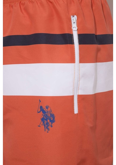 U.S. Polo Assn. Erkek Turuncu Uzun Deniz Şortu-4328 Narçiçeği