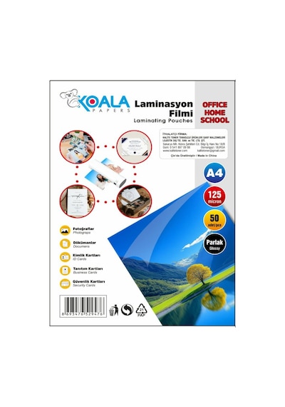 Laminasyon Filmi A4 125 Micron 50 Lü Yüksek Kalite Koruma Ve Parlaklık