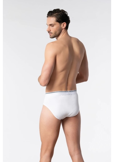 Tutku Elit Erkek Likralı İnce Bel Kemerli Slip Külot 6'lı Paket Elt1351 Beyaz