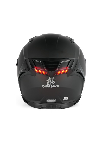 Caspiano Homer Full-face Led Işıklı Matt Black Motosiklet Kaskı Ece-r 22.06 Sertifikalı Mat Siyah