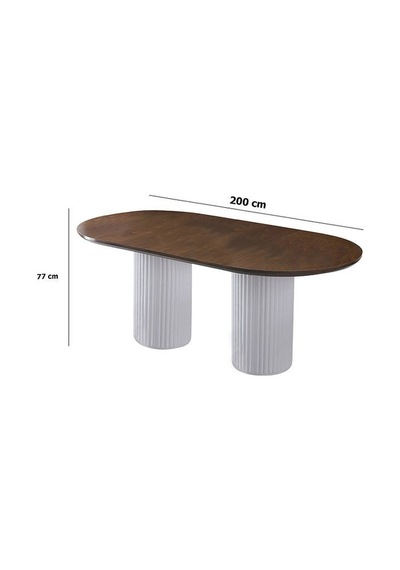 Lucca Ahşap Masa Sandalye Takımı 90x200 Ceviz