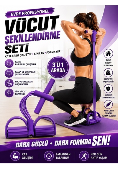 Mor Body Trimmer Pedal Puller Vücut Şekillendirici Kondisyo...
