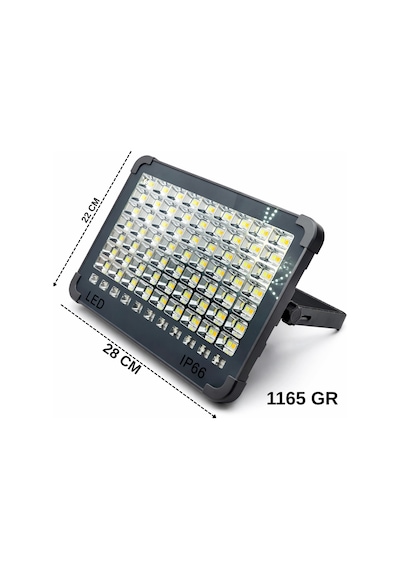 Solar Led Projektör - 5 Farklı Aydınlatma Modu, Ip66 Su Geçirmez, Type-c Şarjlı Kamp Ve Bahçe Lambası Gri