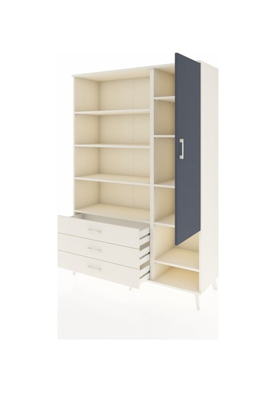 Hyperion Dolap 9 Raflı 3 Çekmeceli Tek Kapaklı 132x44x195 Aytaşı-antrasit/aytaşı Antrasıt/aytası Hyperion Dolap 9 Raflı 3 Çekmeceli Tek Kapaklı 132x44x195 Aytaşı-antrasit/aytaşı Antrasıt/aytası