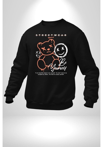 Yükseliş İçin Kendin Ol Unisex Siyah Sweatshirt Siyah