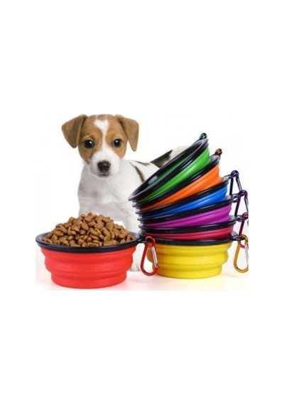 Plentiful Katlanabilir Kedi Köpek Mama Su Kabı Evcil Hayvan Kap Taşınabilir