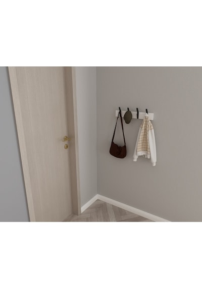 Hepsi3boyutlu Modern Duvar & Kapı Kanca Askılık - 4 Adet Siyah Kanca Askılık - Model No : 3 Siyah