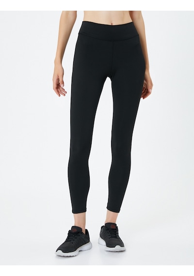 Koton Spor Tayt Ekstra Düşük Bel Crop Paça Siyah 4wak40204nk 4WAK40204NK999 Siyah