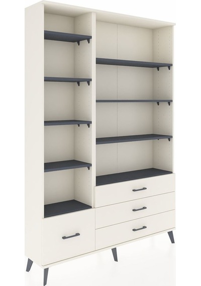 Arges Dolap 9 Raflı 4 Çekmeceli 132x30x195 Aytaşı-antrasit/a... Aytaşı
