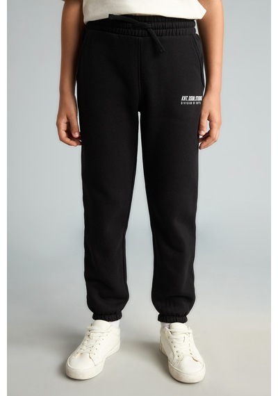 Defacto Baskılı Lastikli Paça Kalın Kumaş Jogger Eşofman Altı Erkek Çocuk H9685a826wnbk81 Siyah-bk81