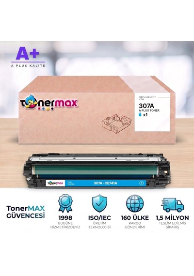 Hp 307a Ce741a Mavi Uyumlu Toner A Plus / Color Laserjet Cp5225 / Cp5225n / Cp5225dn