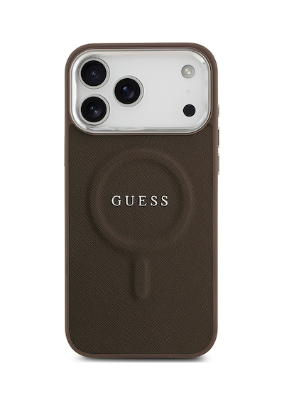 Apple Uyumlu iPhone 17 Pro Max Kılıf Guess Lisanslı M-safeli Klasik Yazı Logolu Pu Deri Kapak Kahverengi Kahverengi