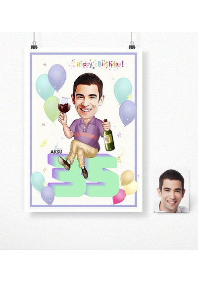 Bk Gift Kişiye Özel Doğum Günü Karikatür Afiş Poster 50 X 70 Cm. 13