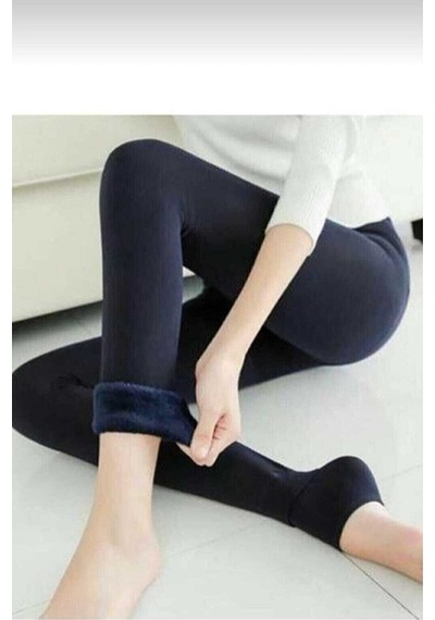 Sauna Suit Kadın Siyah Yüksek Bel Sauna Içi Peluş Termal Taytblt Siyah