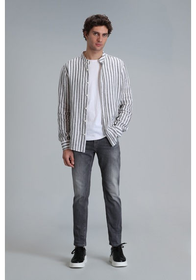 Lufian Frank Smart Jean Erkek Pantolon Regular Fit Koyu Gri Koyu Gri 111200184100160 Koyu Gri