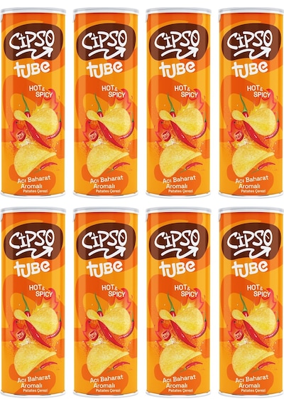 Cipso Tube Acı Baharat Aromalı Cips 160 Gr X 8 Adet