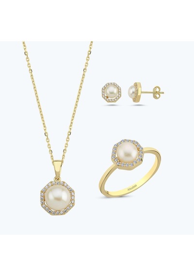 Altınbaş Altın Üçlü İnci Set Utkch026-25696-set
