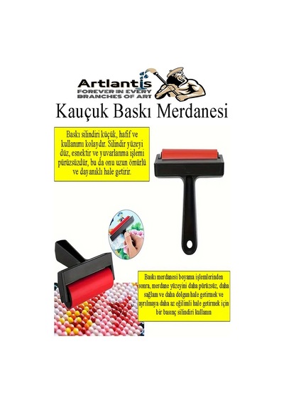 Kauçuk Baskı Merdanesi 20 Cm 1 Adet Plastik Linol Baskı Merdanesi Silindir Rulo Merdane Vinil Baskı Yapıştırma