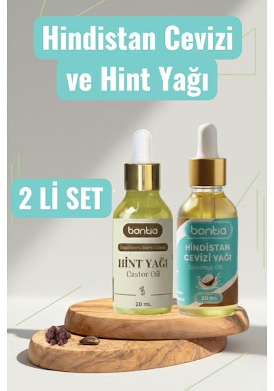 Hint Yağı & Hindistan Cevizi Yağı Seti 2x20 Ml Saç Bakımı, Cilt Bakımı, Doğal Yağlar 40 ML