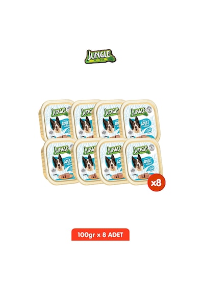 8 Adet Tahılsız Somonlu Köpek Yaş Maması Seti - 100gr X 8 Pate Alucup