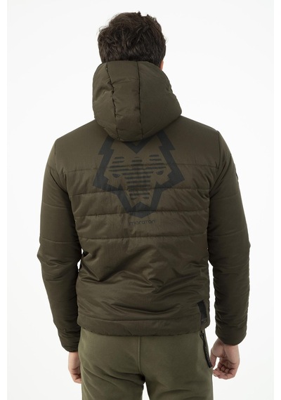 Maraton Sportswear Regular Erkek Kapşonlu Uzun Kol Basic Haki Mont 21264-haki Haki