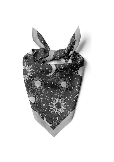 Moon Star Desen Bandana/fular Gri
