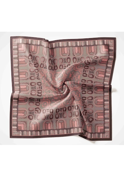Silk Home Dört Mevsim Antik Motif Viskon Velora Eşarp 6419 Koyu Gri