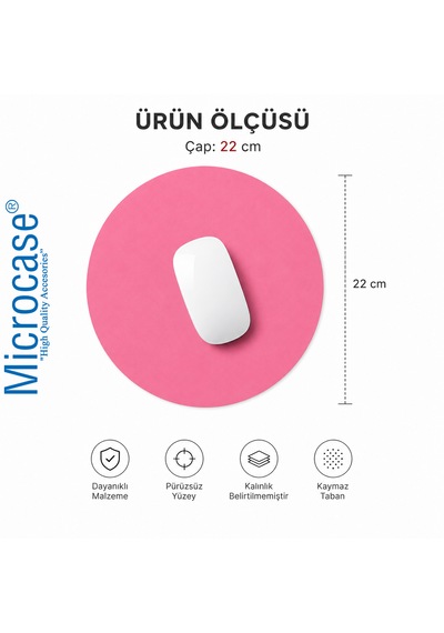 Microcase Oval Tasarım Bilgisayar Laptop Deri Mouse Pad Al5590 Açık Pembe