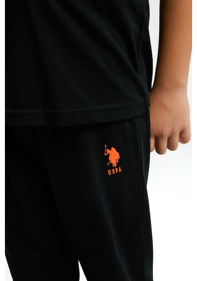 U.s. Polo Assn. Erkek Çocuk Siyah Kısa Kol Pijama Takım Siyah