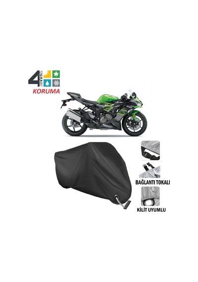 Kawasaki Ninja Zx 636 Motosiklet Brandası ( Kilit Uyumlu - Siyah