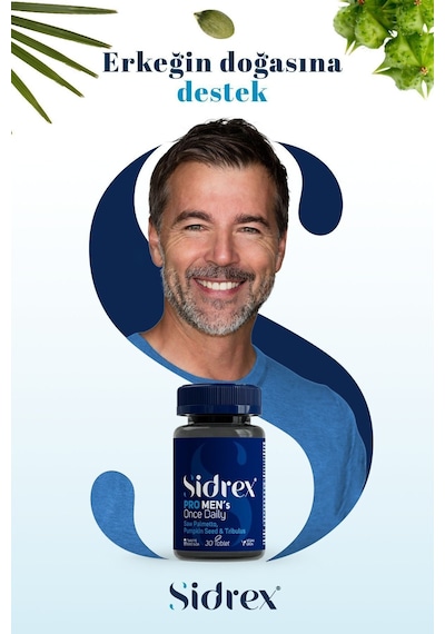 Sidrex Pro Men's Once Daily Cüce Palmiye Eki İçeren Takviye Edici Gıda 30 Tablet