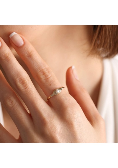 İnci Yüzük 14k Pearl T12645 Renkli