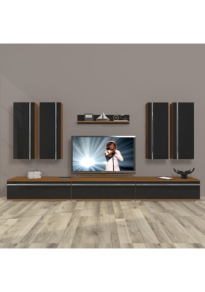 Decoraktiv Eko 8d Mdf Tv Ünitesi Tv Sehpası Ceviz - Siyah