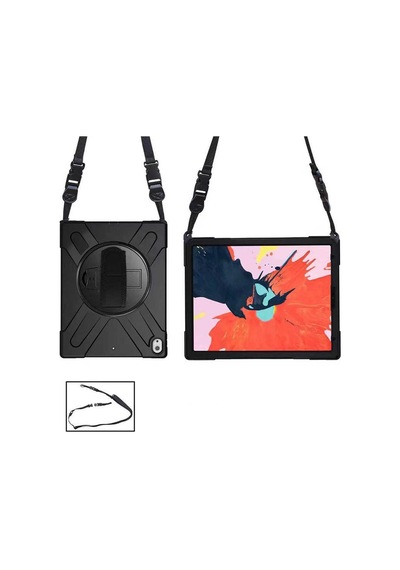 Ardemix Apple Uyumlu iPad  Pro 12.9 2018 3.nesil - Defender Tablet Silikon-siyah Tablet Kılıfı