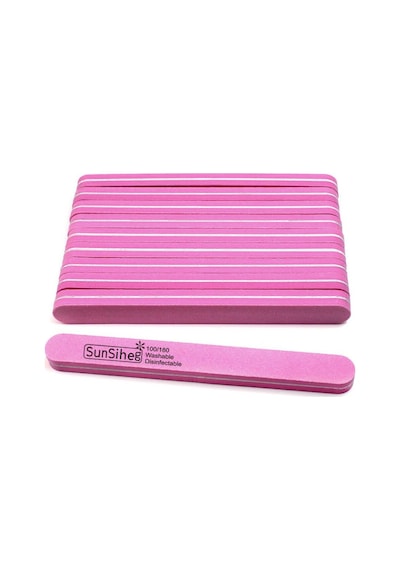 Koodmax Aşınmaya Dayanıklı Kumlu Çift Taraflı Tırnak Törpüsü Düz 100/180 Pembe 5'li