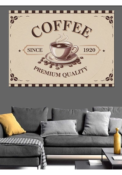 Vintage Kahve Posteri Dekoratif Kanvas - Mdf Ahşap Tablo