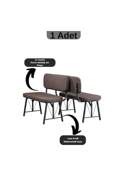 Elfin Mutfak , Yemek Odası Bahçe Balkon Otel Restoran Kafe Bench, Puf, Sırtlı Bench -1 Adet Kahve Kahverengi