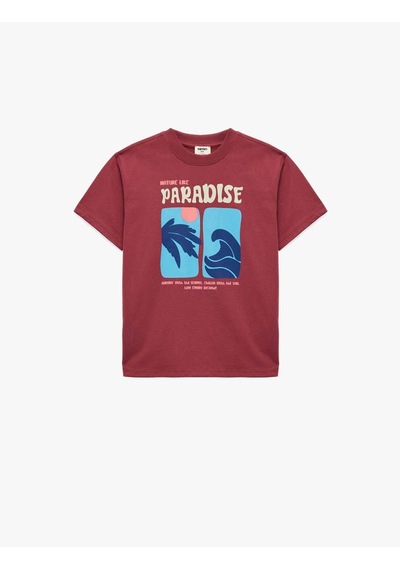Koton Bisiklet Yaka Baskılı Pembe Erkek Çocuk T-shirt 6skb10062tk Pembe