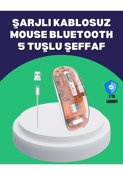 Sessiz Ve Ergonomik Kablosuz Fare - 30 Gün Kullanım, 2 Modlu Bağlantı -