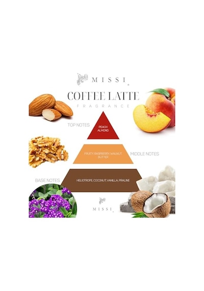Üfleme Cam Ahşap Fitilli Coffee Latte Vegan Mum 140 Gr 50 x 22