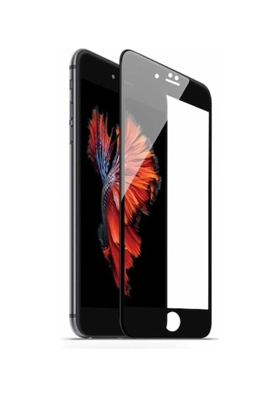 Apple Uyumlu   iPhone 7/8 Siyah Tam Kaplayan Koruma Full Kapatan Kavisli Kırılmaz Cam Ekran Koruyucu-